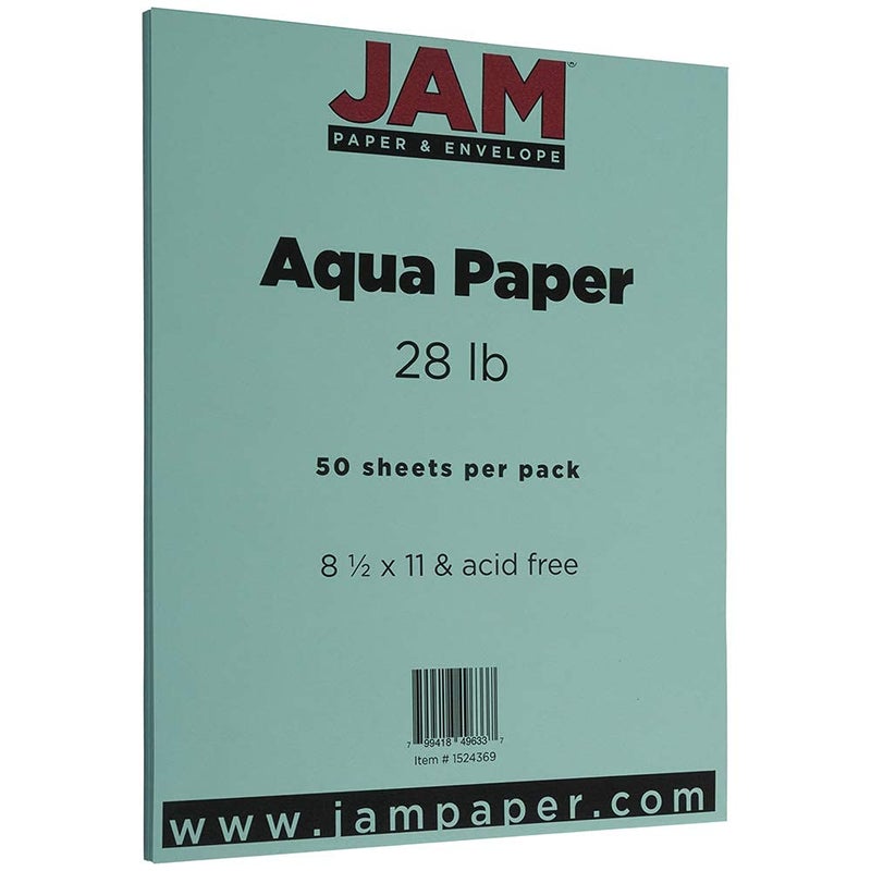 JAM PAPER Matte 28lb Paper - 105 gsm - 8.5 x 11 - Mint Green - 50 Sheets/Pack - Image 2